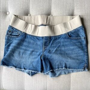 Old Navy Maternity Blue Jean Shorts with Large Comfort Waistband